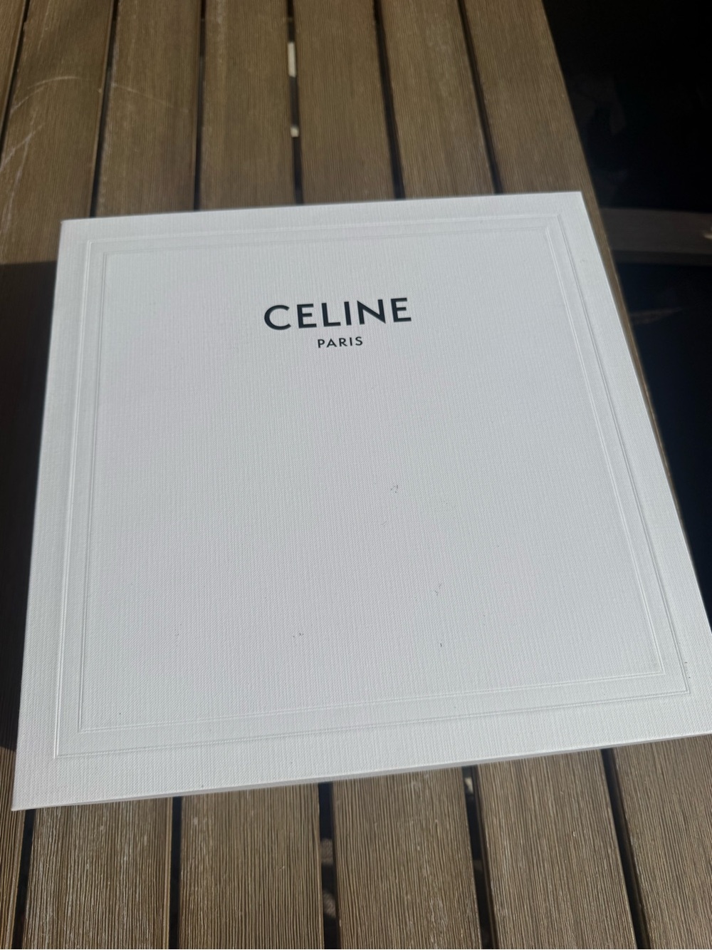 Celine Paris Empty White Gift Box 12.5” Square Storage Display
